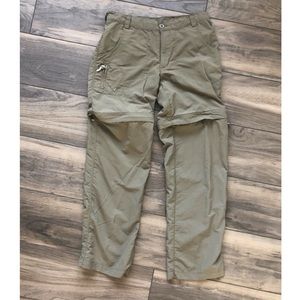 White Sierra khaki Lightweight Hiking Pants with convertible Shorts and Pockets